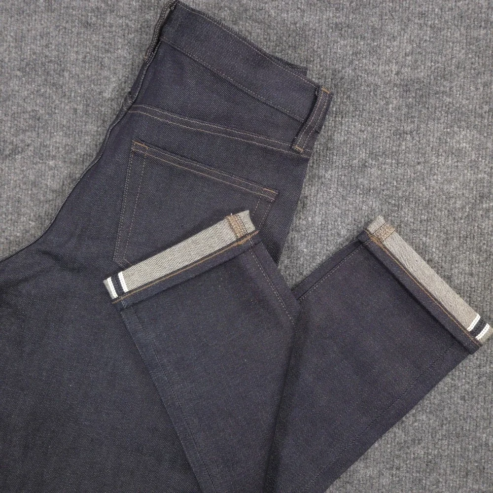 Uniqlo Jeans Mens 29X34 Blue Stretch Selvedge Slim Straight Kaihara Japan Denim